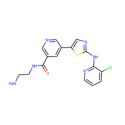 NCCNC(=O)c1cncc(-c2cnc(Nc3ncccc3Cl)s2)c1 ZINC000084605317