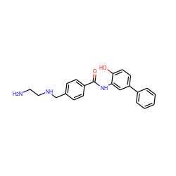 NCCNCc1ccc(C(=O)Nc2cc(-c3ccccc3)ccc2O)cc1 ZINC000141996828