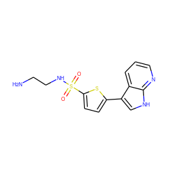 NCCNS(=O)(=O)c1ccc(-c2c[nH]c3ncccc23)s1 ZINC000095920800