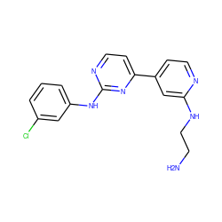 NCCNc1cc(-c2ccnc(Nc3cccc(Cl)c3)n2)ccn1 ZINC000001541870