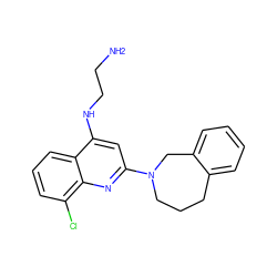 NCCNc1cc(N2CCCc3ccccc3C2)nc2c(Cl)cccc12 ZINC000205307666