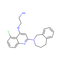 NCCNc1cc(N2CCCc3ccccc3C2)nc2cccc(Cl)c12 ZINC000205310286