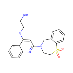 NCCNc1cc(N2CCS(=O)(=O)c3ccccc3C2)nc2ccccc12 ZINC000205294038