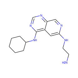 NCCNc1cc2c(NC3CCCCC3)ncnc2cn1 ZINC000040379459