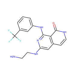 NCCNc1cc2cc[nH]c(=O)c2c(Nc2cccc(C(F)(F)F)c2)n1 ZINC000096174441