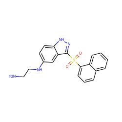 NCCNc1ccc2[nH]nc(S(=O)(=O)c3cccc4ccccc34)c2c1 ZINC000035000155