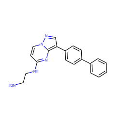 NCCNc1ccn2ncc(-c3ccc(-c4ccccc4)cc3)c2n1 ZINC000096286364