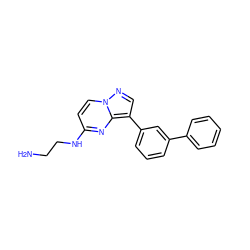 NCCNc1ccn2ncc(-c3cccc(-c4ccccc4)c3)c2n1 ZINC000096286355