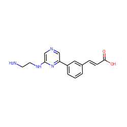 NCCNc1cncc(-c2cccc(/C=C/C(=O)O)c2)n1 ZINC000040379974