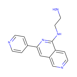 NCCNc1nc(-c2ccncc2)cc2cnccc12 ZINC000058575197