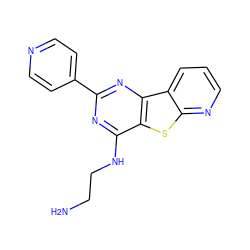 NCCNc1nc(-c2ccncc2)nc2c1sc1ncccc12 ZINC000223669552