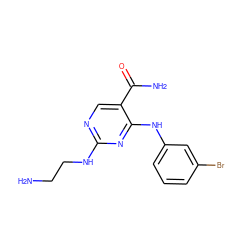 NCCNc1ncc(C(N)=O)c(Nc2cccc(Br)c2)n1 ZINC000002007262