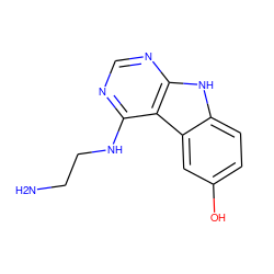 NCCNc1ncnc2[nH]c3ccc(O)cc3c12 ZINC000653618939