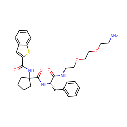 NCCOCCOCCNC(=O)[C@H](Cc1ccccc1)NC(=O)C1(NC(=O)c2cc3ccccc3s2)CCCC1 ZINC000028825173