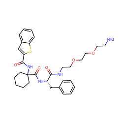 NCCOCCOCCNC(=O)[C@H](Cc1ccccc1)NC(=O)C1(NC(=O)c2cc3ccccc3s2)CCCCC1 ZINC000028825171