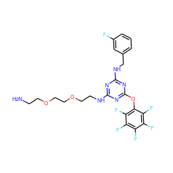 NCCOCCOCCNc1nc(NCc2cccc(F)c2)nc(Oc2c(F)c(F)c(F)c(F)c2F)n1 ZINC000138223148