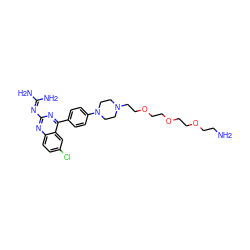 NCCOCCOCCOCCN1CCN(c2ccc(-c3nc(N=C(N)N)nc4ccc(Cl)cc34)cc2)CC1 ZINC000218775160