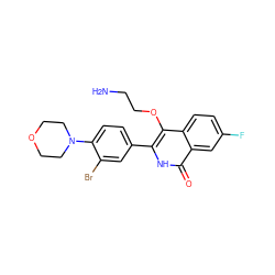 NCCOc1c(-c2ccc(N3CCOCC3)c(Br)c2)[nH]c(=O)c2cc(F)ccc12 ZINC000149203969