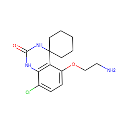 NCCOc1ccc(Cl)c2c1C1(CCCCC1)NC(=O)N2 ZINC000028376055