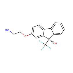 NCCOc1ccc2c(c1)[C@](O)(C(F)(F)F)c1ccccc1-2 ZINC000144801085