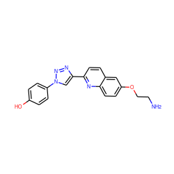 NCCOc1ccc2nc(-c3cn(-c4ccc(O)cc4)nn3)ccc2c1 ZINC001772598234