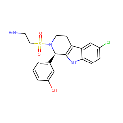 NCCS(=O)(=O)N1CCc2c([nH]c3ccc(Cl)cc23)[C@H]1c1cccc(O)c1 ZINC000045349626