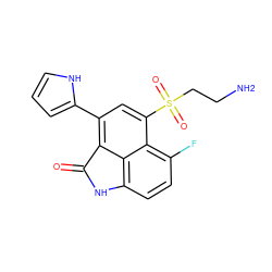 NCCS(=O)(=O)c1cc(-c2ccc[nH]2)c2c3c(ccc(F)c13)NC2=O ZINC000013535996