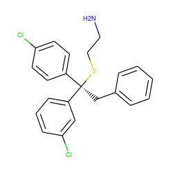 NCCS[C@](Cc1ccccc1)(c1ccc(Cl)cc1)c1cccc(Cl)c1 ZINC000084709867