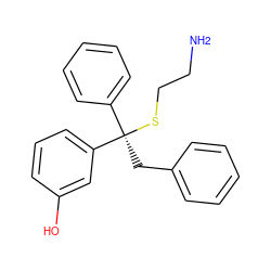 NCCS[C@](Cc1ccccc1)(c1ccccc1)c1cccc(O)c1 ZINC000084653107