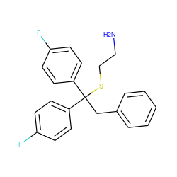 NCCSC(Cc1ccccc1)(c1ccc(F)cc1)c1ccc(F)cc1 ZINC000084709870