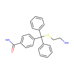 NCCSC(c1ccccc1)(c1ccccc1)c1ccc(C(N)=O)cc1 ZINC000084587888