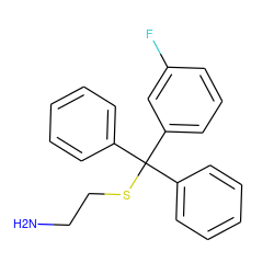 NCCSC(c1ccccc1)(c1ccccc1)c1cccc(F)c1 ZINC000084619822