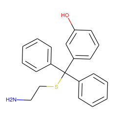 NCCSC(c1ccccc1)(c1ccccc1)c1cccc(O)c1 ZINC000084632596