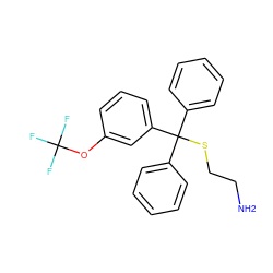 NCCSC(c1ccccc1)(c1ccccc1)c1cccc(OC(F)(F)F)c1 ZINC000084603171