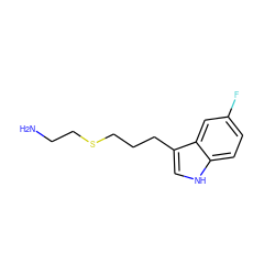 NCCSCCCc1c[nH]c2ccc(F)cc12 ZINC000095603670