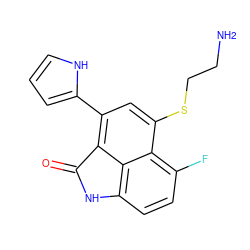 NCCSc1cc(-c2ccc[nH]2)c2c3c(ccc(F)c13)NC2=O ZINC000003814473