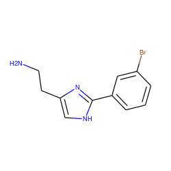 NCCc1c[nH]c(-c2cccc(Br)c2)n1 ZINC000013741026