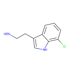 NCCc1c[nH]c2c(Cl)cccc12 ZINC000006093913