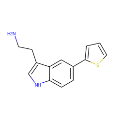 NCCc1c[nH]c2ccc(-c3cccs3)cc12 ZINC000000022992