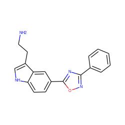 NCCc1c[nH]c2ccc(-c3nc(-c4ccccc4)no3)cc12 ZINC000013827457