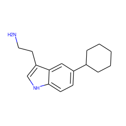 NCCc1c[nH]c2ccc(C3CCCCC3)cc12 ZINC000000077296