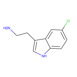 NCCc1c[nH]c2ccc(Cl)cc12 ZINC000000077277