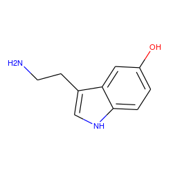 NCCc1c[nH]c2ccc(O)cc12 ZINC000000057058