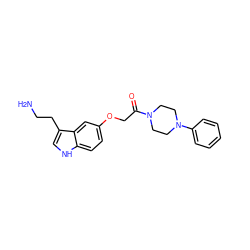 NCCc1c[nH]c2ccc(OCC(=O)N3CCN(c4ccccc4)CC3)cc12 ZINC000003811819