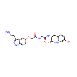 NCCc1c[nH]c2ccc(OCC(=O)NCC(=O)N[C@@H](Cc3ccc(O)cc3)C(N)=O)cc12 ZINC000027733486