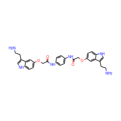 NCCc1c[nH]c2ccc(OCC(=O)Nc3ccc(NC(=O)COc4ccc5[nH]cc(CCN)c5c4)cc3)cc12 ZINC000003919050