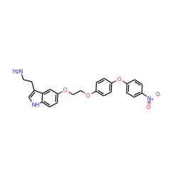 NCCc1c[nH]c2ccc(OCCOc3ccc(Oc4ccc([N+](=O)[O-])cc4)cc3)cc12 ZINC000095593223