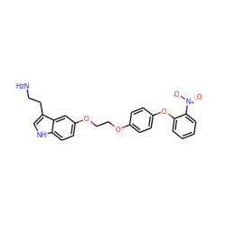 NCCc1c[nH]c2ccc(OCCOc3ccc(Oc4ccccc4[N+](=O)[O-])cc3)cc12 ZINC000095595044