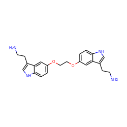 NCCc1c[nH]c2ccc(OCCOc3ccc4[nH]cc(CCN)c4c3)cc12 ZINC000013604964