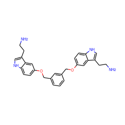 NCCc1c[nH]c2ccc(OCc3cccc(COc4ccc5[nH]cc(CCN)c5c4)c3)cc12 ZINC000013604968